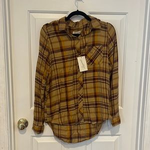 Mustard Flannel Button Down